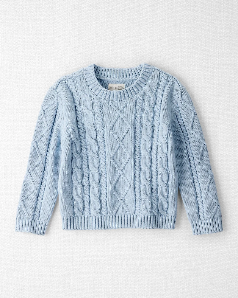 Toddler Organic Cotton Cable Knit Sweater