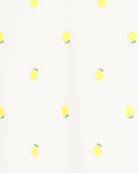 Kid Lemon Print Short-Sleeve Fashion Top - Ivory