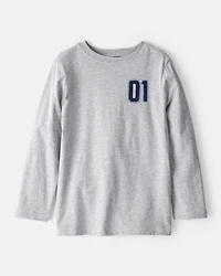Boys Motorcycle Long-Sleeve Graphic Tee - Grey