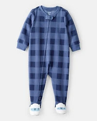 Baby Boy Yeti Plaid Loose Fit 1-Piece Pyjamas