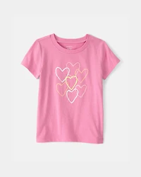 Toddler Girl Heart Graphic Tee - Pink