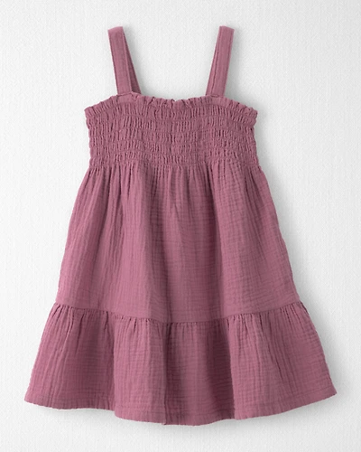 Toddler Girl Organic Cotton Smocked Gauze Dress