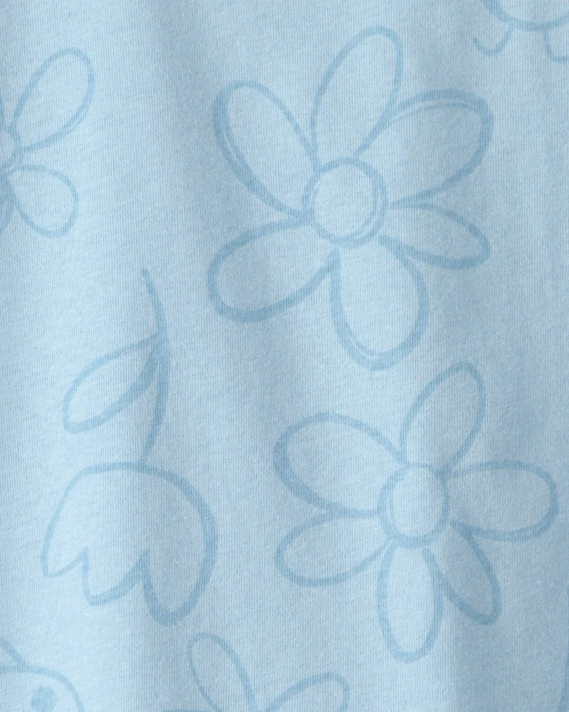 Toddler Girl Ladybug Floral Top - Blue