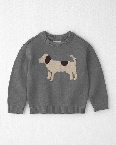 Toddler Organic Cotton Dog Sweater Knit Pullover