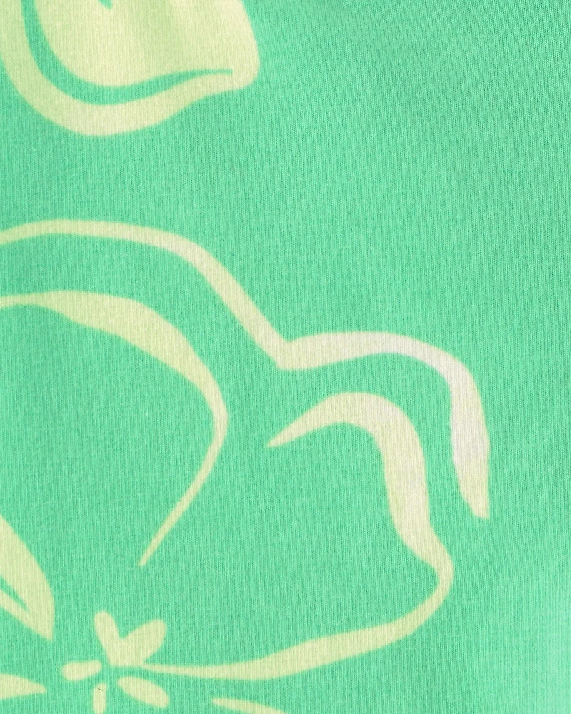 Toddler Girl Floral Bike Shorts - Green