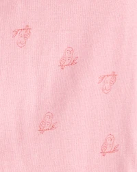 Baby Girl 4-Pack Owl Print Cotton Long-Sleeve Multipack Bodysuits - Green/Pink/White