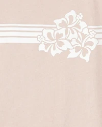 Boys Floral Short-Sleeve Graphic Tee - Khaki