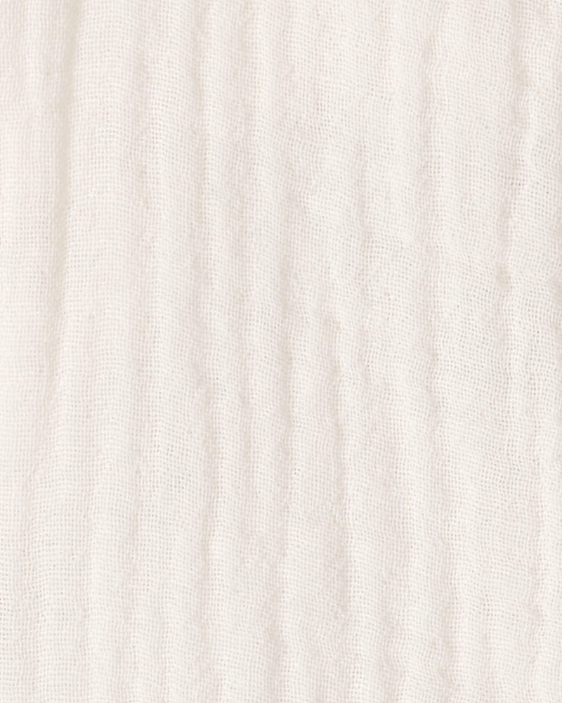 Baby Gauze Sleeveless Shortall White