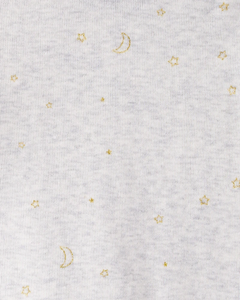 Baby Girl 4-Pack Unicorn Heart Print;Star Print Long-Sleeve Multipack Bodysuits - Navy Blue/White