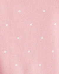 Baby Girl 3-Piece 'Petit Amour' Polka Dot Cardigan Outfit Set - Pink
