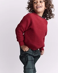 Toddler Cable-Knit Pullover Sweater - Red