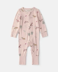 Baby Girl Woodland PurelySoft™ 2-Way Zip Sleeper - Pink