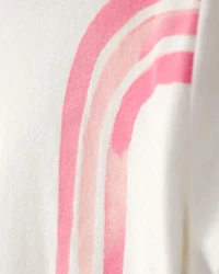 Girls Rainbow Graphic Tee - Ivory