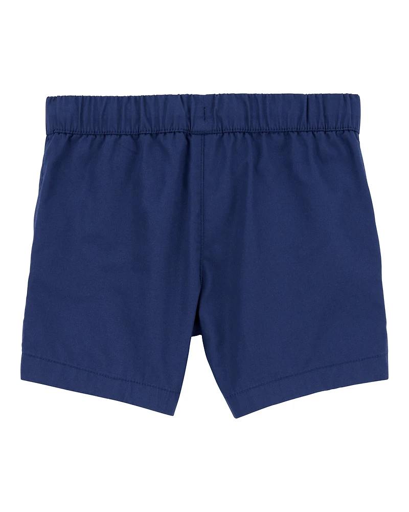 Toddler Pull-On Poplin Shorts - Navy