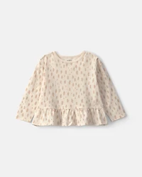 Toddler Girl Long Sleeve Printed Top – Multi