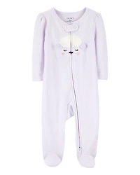 Baby Girl Lamb 2-Way Zipper Cotton Sleeper