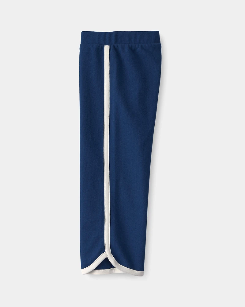 Toddler Girl French Terry Wide-Leg Pants - Blue