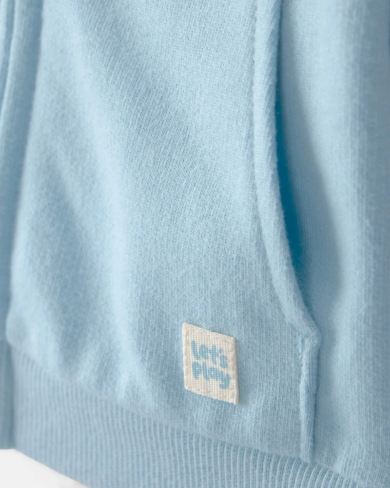 Baby French Terry Zip-Up Hoodie - Blue