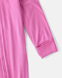 Baby Girl PurelySoft 2-Way Zip Snug Fit Sleeper - Pink