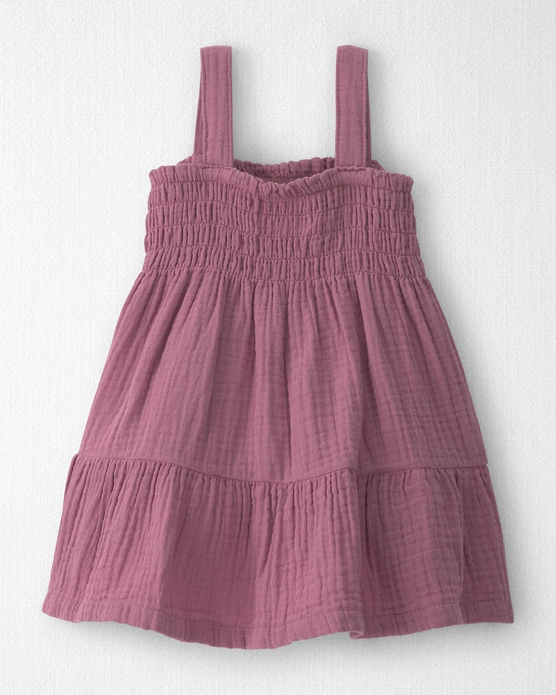 Baby Girl Organic Cotton Smocked Gauze Dress