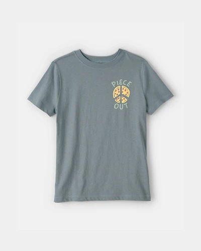 Kids 'Piece Out' Pizza Graphic Tee - Grey