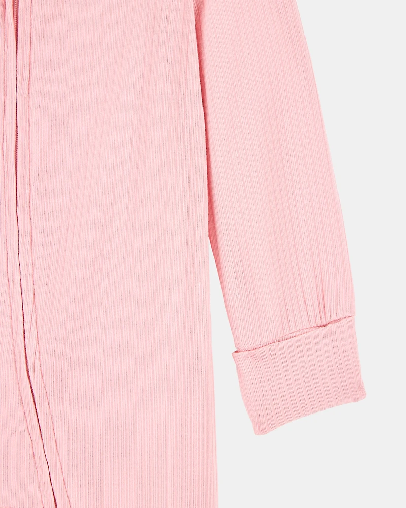 Baby Girl Solid 2-Way Zip PurelySoft Sleeper Pyjamas