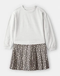 Girls Floral Sweatshirt Dress