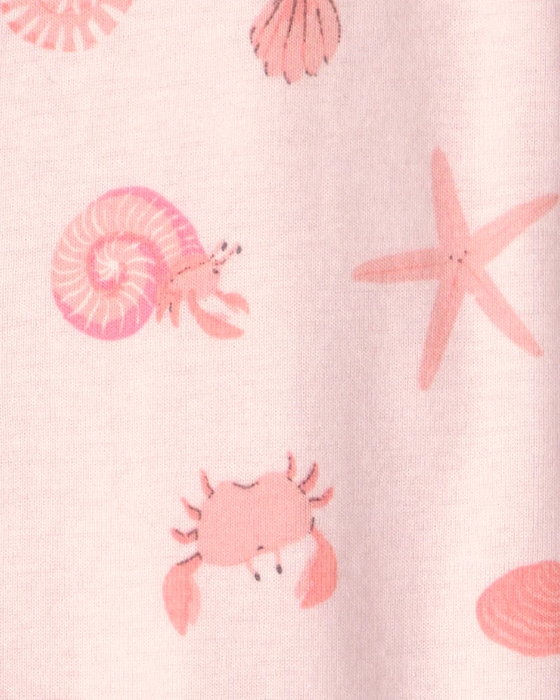 Baby Girl Seashell 100% Cotton Snug Fit 1-Piece pyjama - Pink