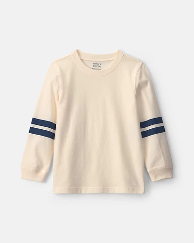 Toddler Boy Striped Long-Sleeve T-Shirt - Cream/Navy Blue