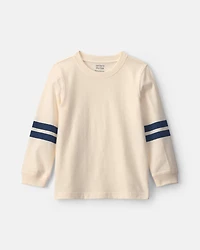 Toddler Boy Striped Long-Sleeve T-Shirt - Cream/Navy Blue