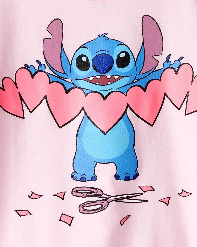 Girls Valentine's Day Heart Short-Sleeve Graphic Tee - Pink