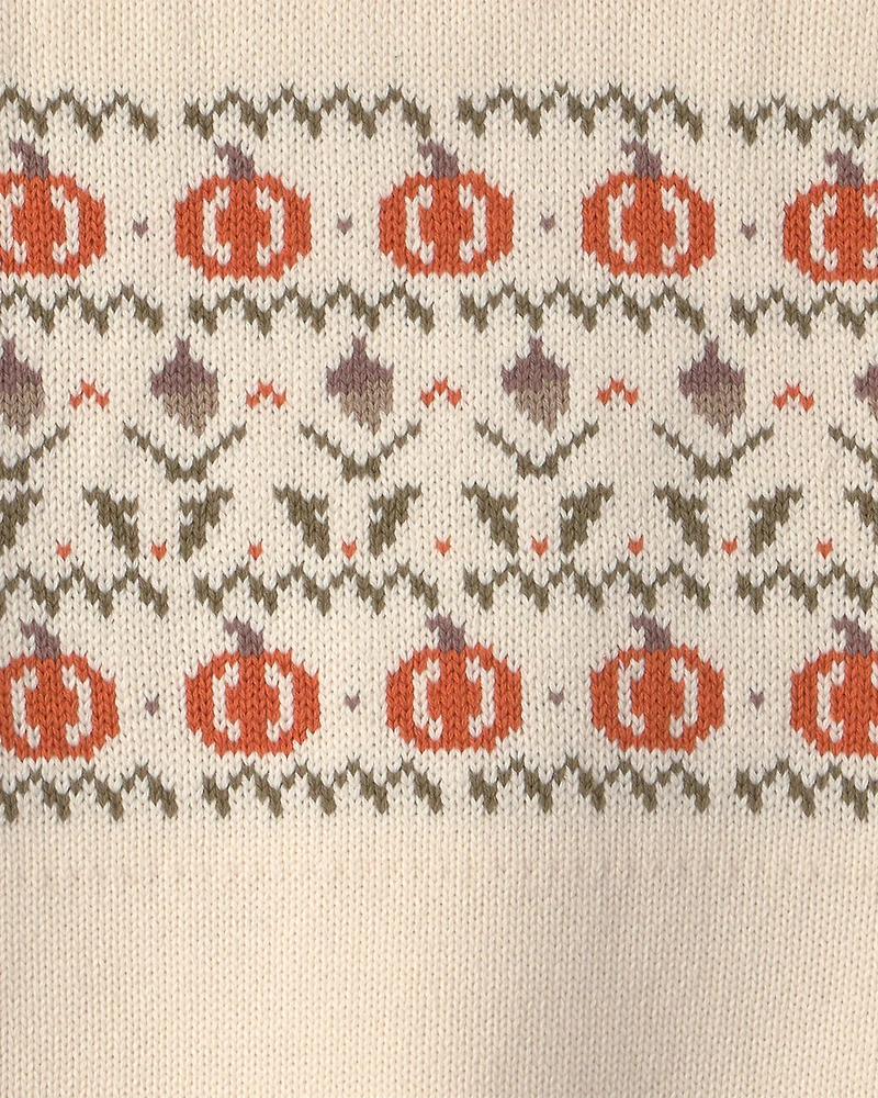 Kids Organic Cotton Fair Isle Sweater Knit Pullover