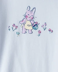 Toddler Girl Bunny Long-Sleeve Graphic Tee - Blue