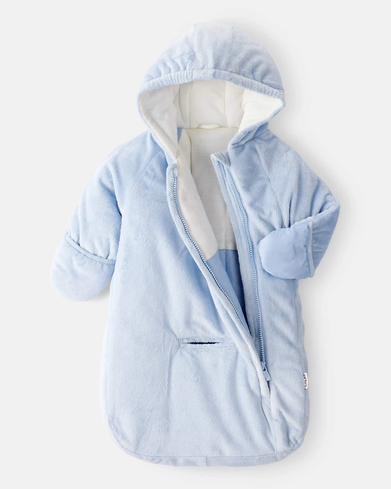 Baby Boy Zipper Bear Front Pram - Blue