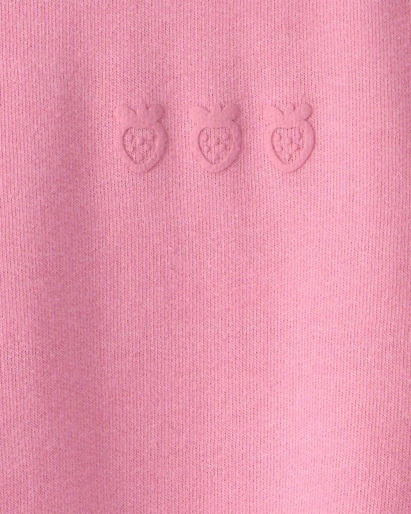 Toddler Girl Strawberry French Terry Pullover Sweatshirt - Pink