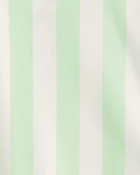 Toddler Girl 1-Piece Striped Swimsuit - Green/Ivory