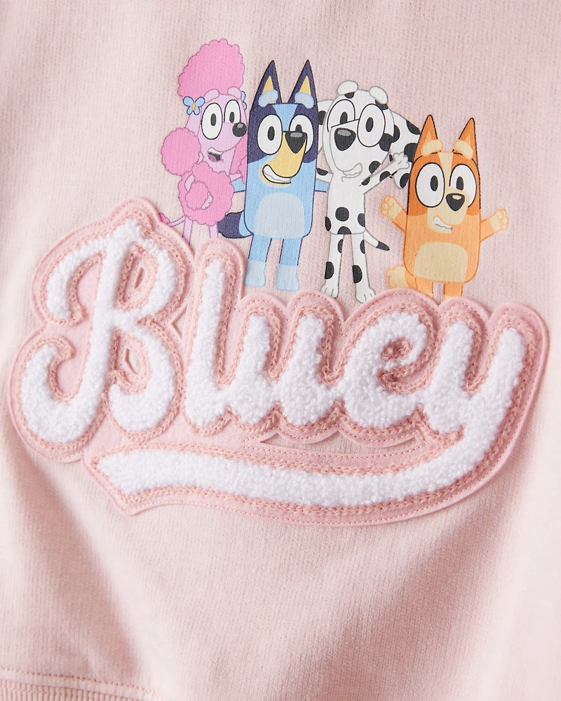 Baby Girl Bluey French Terry Pullover - Pink