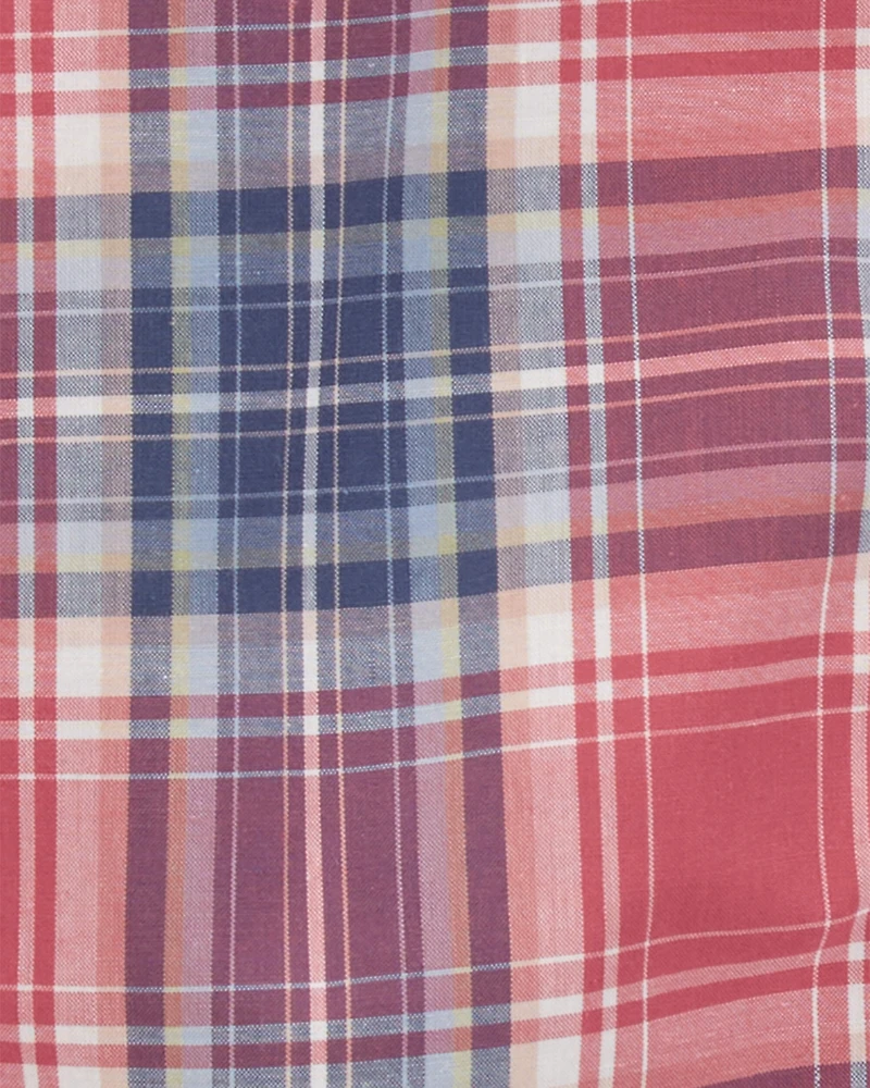 Baby Plaid Button-Front Bodysuit