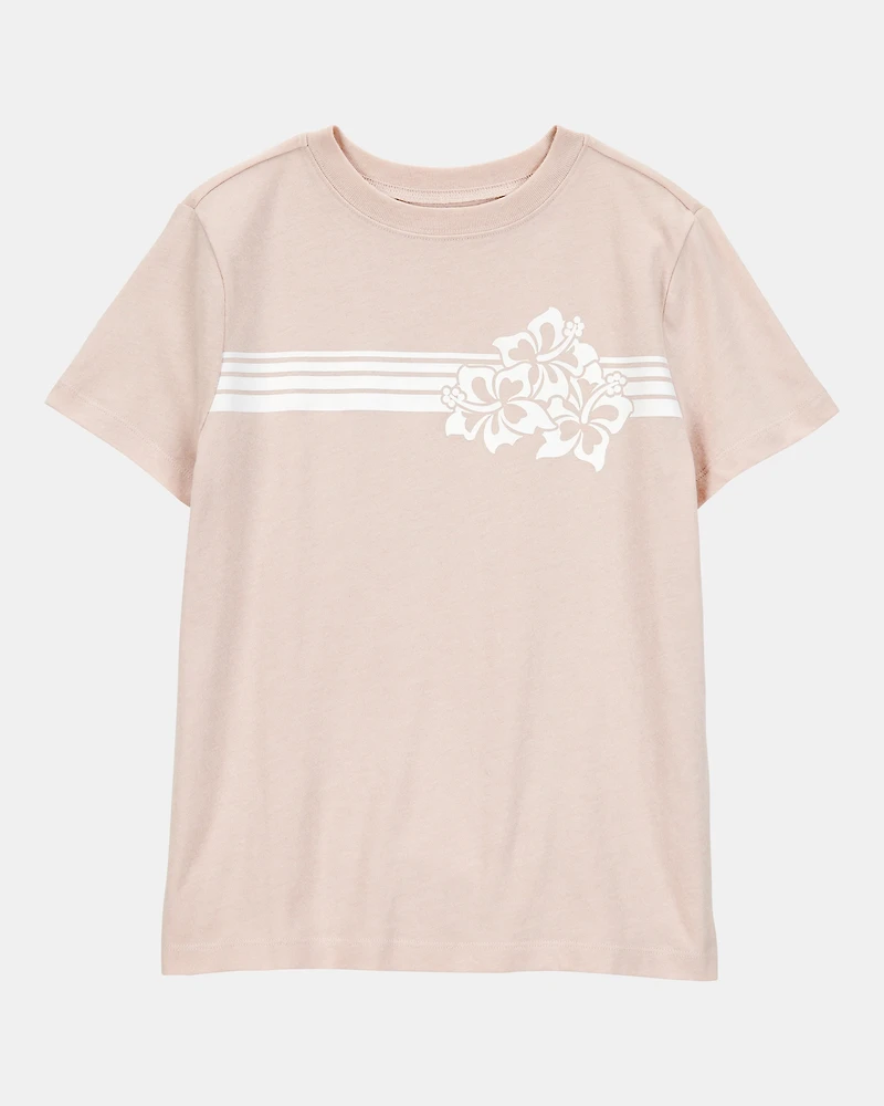 Boys Floral Short-Sleeve Graphic Tee - Khaki
