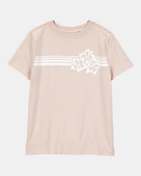 Boys Floral Short-Sleeve Graphic Tee - Khaki