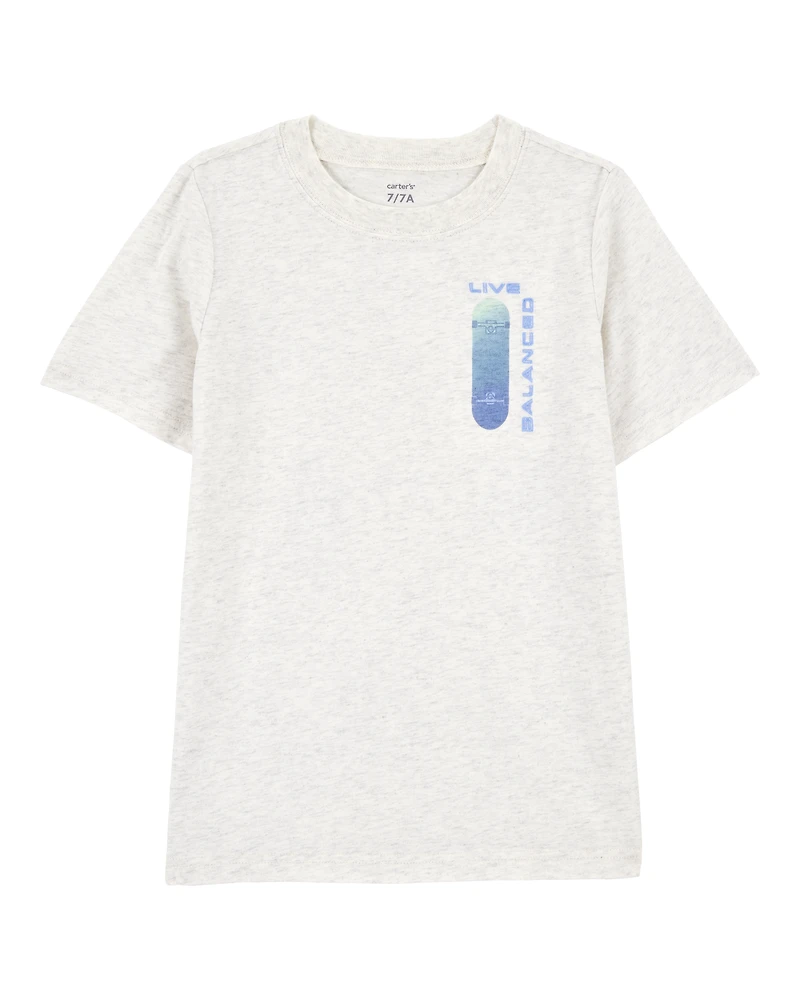 Kid Short-Sleeve Skateboard Tee - Grey