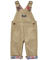 Baby Classic Plaid-Lined Canvas Overalls