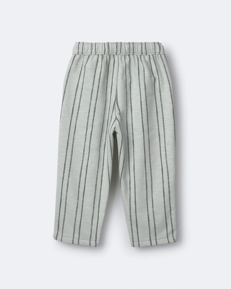 Toddler Striped French Terry Pocket Pants - Sage
