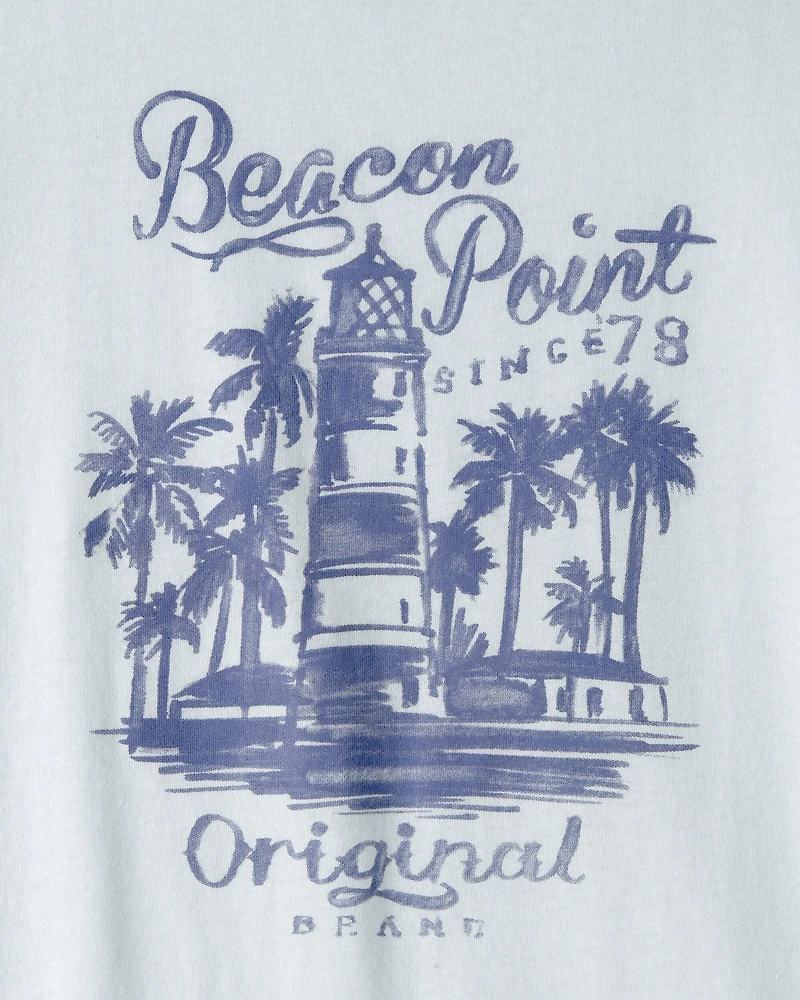 Kids Lighthouse Graphic Tee - Blue