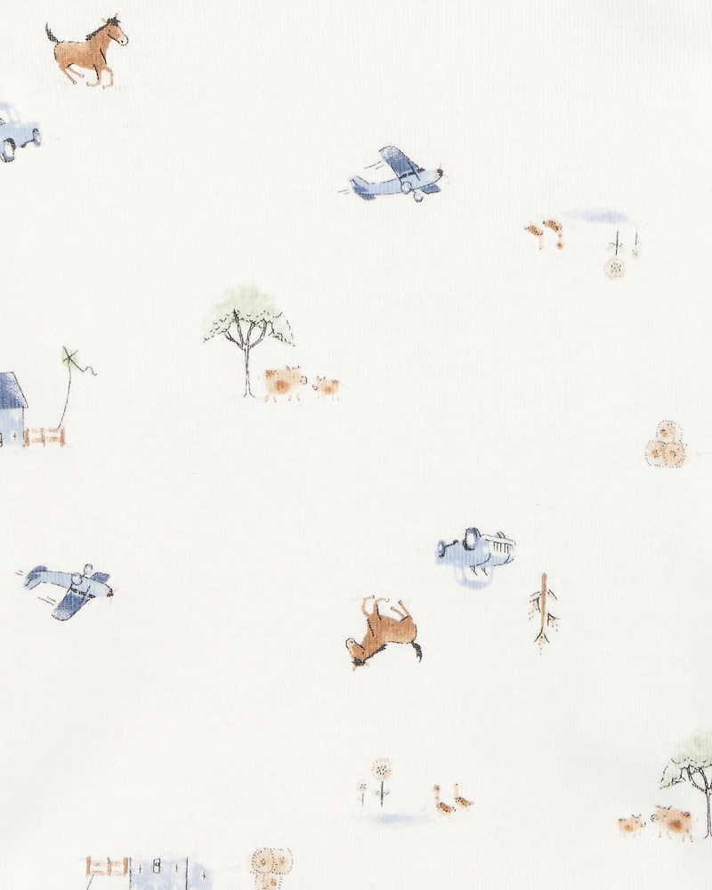 Baby Boy 5-Pack Dog Short-Sleeve Cotton Bodysuits