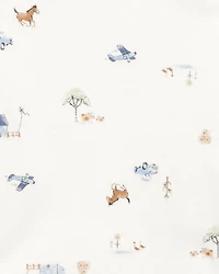 Baby Boy 5-Pack Dog Short-Sleeve Cotton Bodysuits