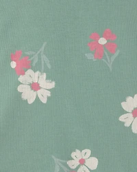 Baby Girl 3-Piece Heart Floral Long-Sleeve Bodysuit & Pant Set - Green/Cream