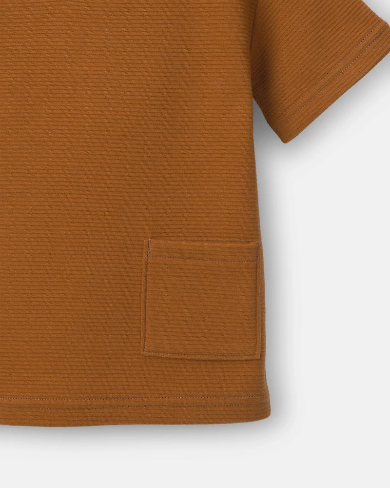 Toddler Boy Henley Tee with Pocket - Golden Yellow