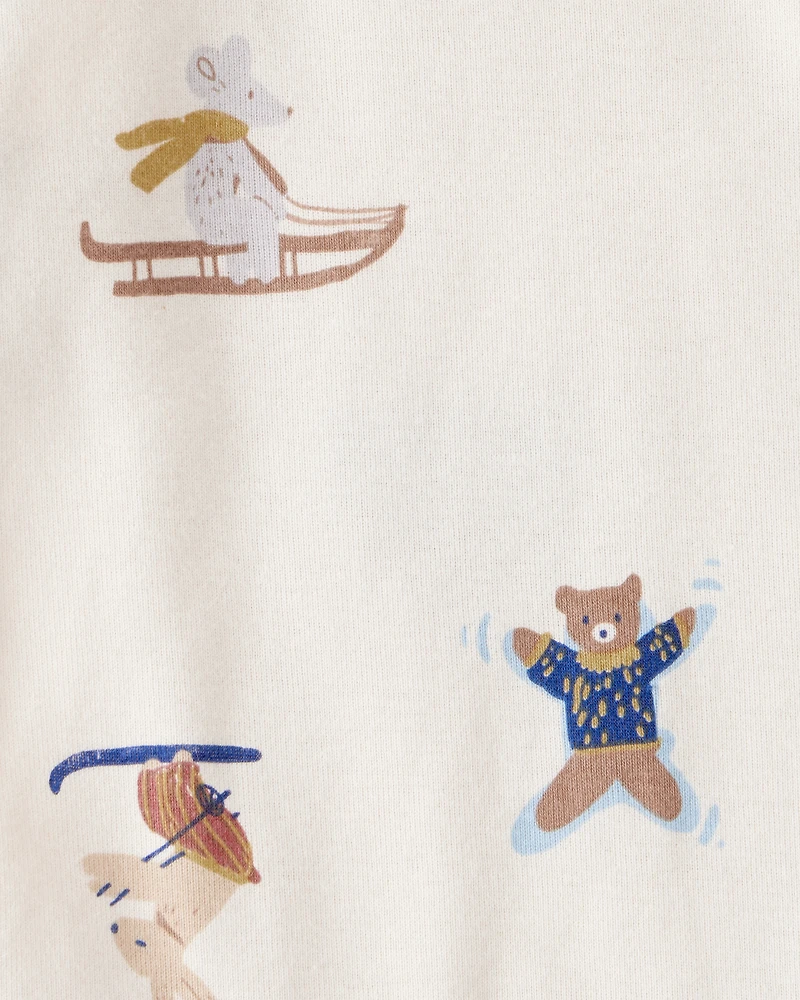 Baby Boy 4-Pack Polar Bear Animal Print Long-Sleeve Multipack Bodysuits - Blue