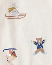 Baby Boy 4-Pack Polar Bear Animal Print Long-Sleeve Multipack Bodysuits - Blue